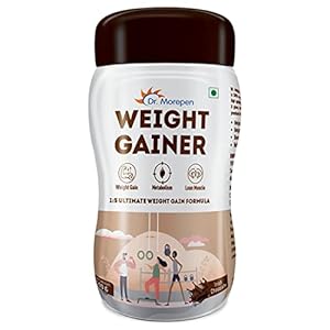Dr. Morepen Weight Gainer powder/ Mass Gainer / Gain Weight, Post Workout, 74 g Carbohydrate, 14.5g Protein, Healthy…