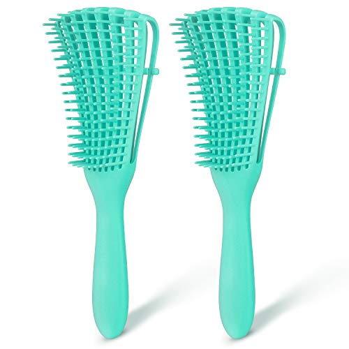 EZ Detangler Brush, Morgles 2 Pack Detangling Brush for Curly Hair Ez Hair Detangling Brush for Afro America/ African Hair 3a to 4c Wavy Hair