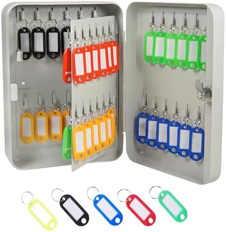 Nyganmelloz Metal Key Box 48-Key Steel Key Cabinet Wall Mount Sto...