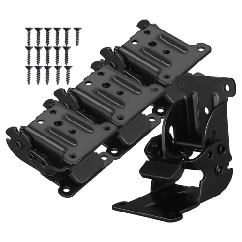 HOMSFOU 4pcs Furniture Hardware Connectors Locking Hinges for Table Legs Cabinets Shelves Folding Furniture Hinge