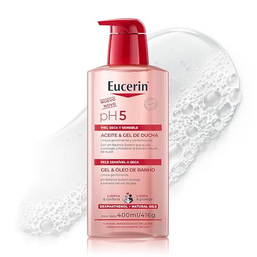 Eucerin PH5 Gel e Óleo de Banho 400ml - Limpa gentilmente e protege a barreira natural da pele