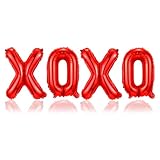 XOXO Valentine Balloons - Mylar Balloons, Photo Props, Galentines Day & Valentines Party Decorations