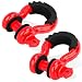 Shackles 3/4" (2 PACK) LIBERRWAY D ring Shackle Rugged Unbreakable 28.5 Ton (57,000 Lbs) Maximum Break Strength with 7/8'' Pin Bow Screw Heavy Duty D Ring for Jeep Vehicle Recovery, Red