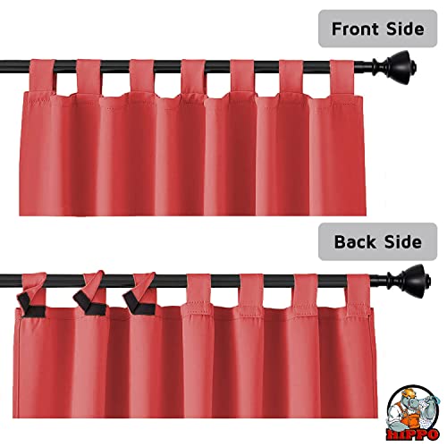Image of HIPPO Polyester Waterproof Rain Protection Curtains for Outdoor Balcony UV & Sun Protection Curtain (4.5FTX6FT, WR-MarsalaRed, Pack of 2)