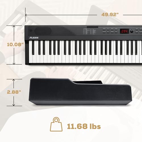 Piano digital Alesis de 88 teclas con 480 sonidos, altavoces y lecciones para principiantes miniatura 7