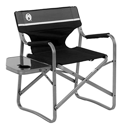 Coleman Portable Aluminum Camp Chair with Side Table & Cup Holder, Lightweight Folding Chair for Outdoor Seating