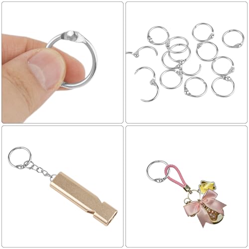 50 Stück Metall Buchringe, 15 mm Karteikarten Ring, Kleine Heftringe, Silber Ringbinder, Karteikarten Ringe, für Notebooks, das Homeoffice, Scrapbook, Memo, Ablage Schlüsselanhänger, Bürobedarf