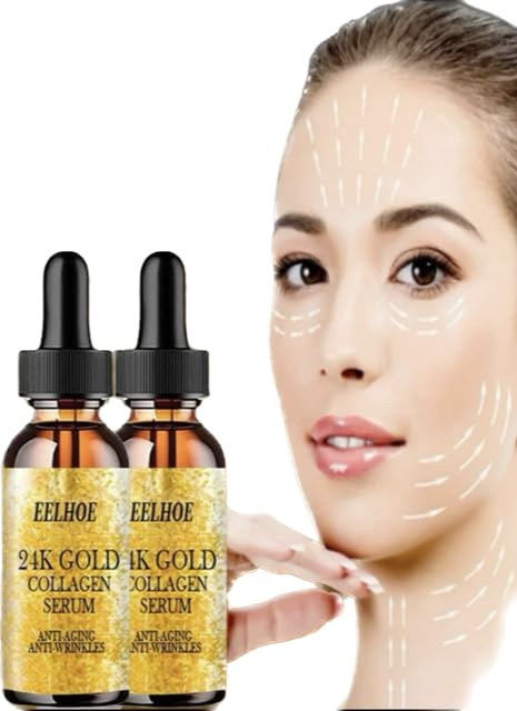 Gold Essence - Suero hidratante facial que levanta y aprieta la piel y desvanece las líneas finas y belleza facial pequeño, botella pequeña, 15