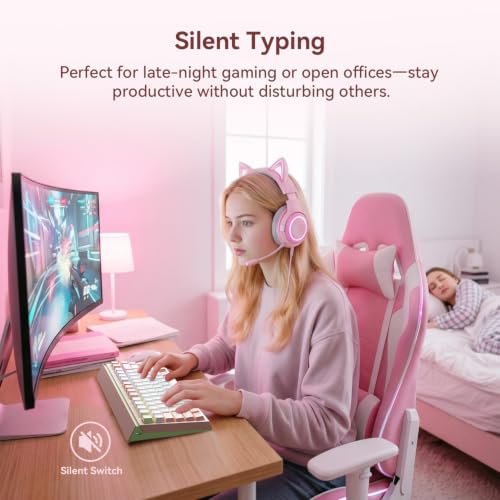Image of AUSDOM U75 Silent Wireless Mechanical Keyboard, Hot Swappable 75% Creamy Gaming Keyboard with 2.4GHz /USB-C /BT5.0,Shine Through PBT Keycaps, RGB Backlit Custom Keyboards for Win /Mac /PC (Silent Version)