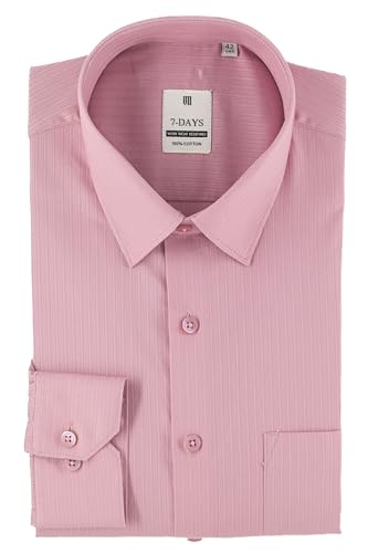 Image of 7-DAYS Premium Men's Formal Shirts - Cotton, Self-Design, Full Sleeve, Regular Fit, with Pocket, Stylish Office Shirts for Men