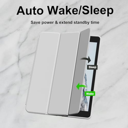 Image of Case for iPad 9th Generation 2021 / iPad 8th Gen 2020 /iPad Cover 7th Generation 2019, Silicone Case with Pencil Holder for iPad 9 /8 /7 10.2 inch, Auto Sleep /Wake, Grey