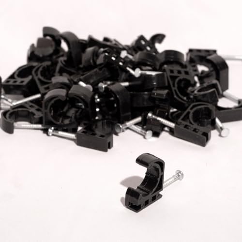 (Pack of 50) Topaipe 3/4 Inch Single Nail Half Clamp, J-Hook with Nail, Pex Pipe Clamps, J-Clamp Tool for Pex Tubing Pipe Support