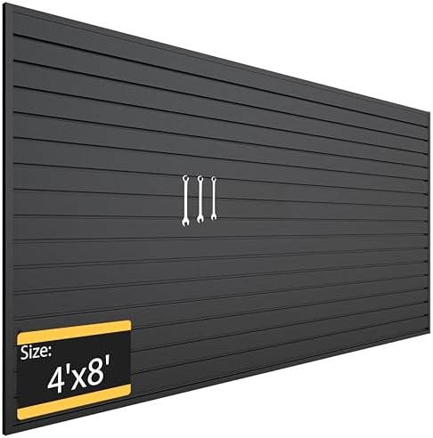 RORA Slat Wall, 4x8 ft Slatwall, Black Garage SlatWall Storage Sy...