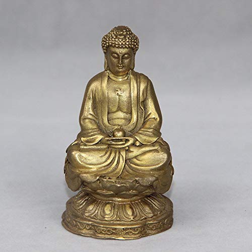 Statue de Bouddha du Tibet en cuivre et laiton massif, œuvre décorative d'artisanat