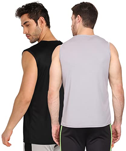 Image of TQH Sleeveless T Shirts for Men | Vest for Men | Tank Top Man | Sando for Man | Men's Sleeveless Gym Vest Round Neck Solid Casual T-Shirt for Workout Running Sports Beach