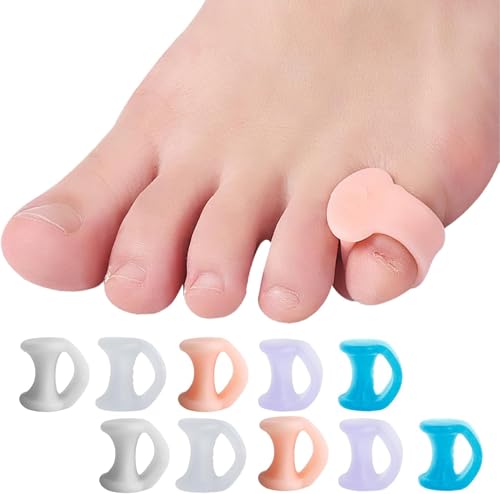 Roosea 10 Pièces Séparateurs D'orteils en Gel Séparateur Petit orteil Séparateurs d’Orteils Correcteurs d’Orteils Écarteur Orteil Silicone pour...