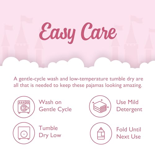 Disney Girls' 4-Piece Snug-fit Cotton Pajama Set, Soft & Cute for Kids4