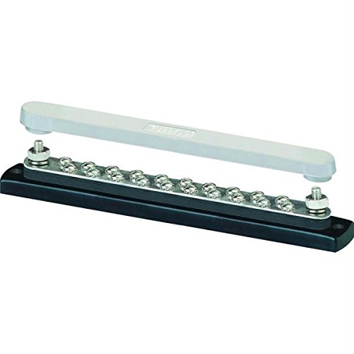 Blue Sea Systems Blue Sea 2312, 150 Ampere Common Busbar 20 X 8-32 Screw Terminal with Cover