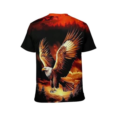 Men's Bald Eagle Graphic T-Shirt Animal Theme Summer Short Sleeve Top2