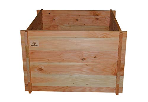 Preisvergleich Produktbild GrünerGarten® Hochbeet Komplett-Set GRÖN L-110 - Premiumqualität, Bio Douglasie Blockbohlen, sehr robust, sehr einfacher Aufbau ohne Werkzeug, völlig schadstofffrei