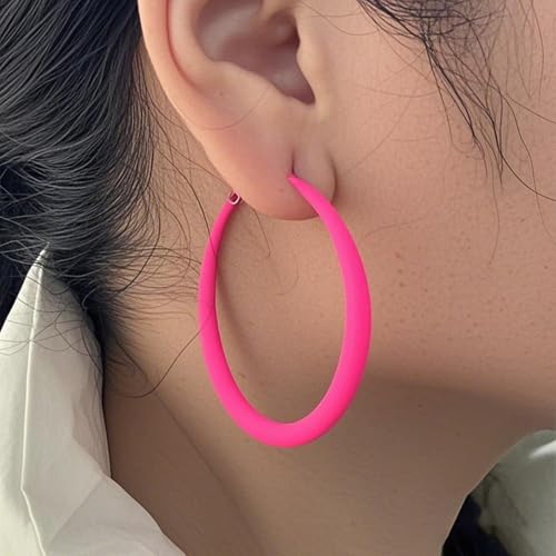 Neon Hoop Earrings for Women Exaggerated 80s 90s Colorful Chunky Statement Hoops Earring Lightweight Hypoallergenic Big Hoops for Glow Party Outfits Y2k Jewelry Accessories2