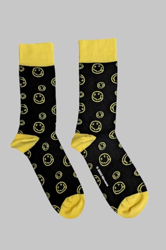 Rock Off officially licensed products Nirvana Ankle Socks Outline Smile Official Mens Black (Uk Size 7-11) Size One Size3