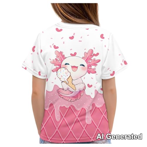 Image of Xhuibop Kids Tshirts Girls Boys 3-16 Years Summer Clothes for Teens Loose Fitting Tops