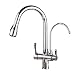 ZPSPZ Robinet Cuisine 3 Voies Mitigeur Cuisine Extensiblerobinet À Coulisse D'Évier de Cuisine En Laiton Chaud et Froid Robinet de Boisson Directe-Chrome