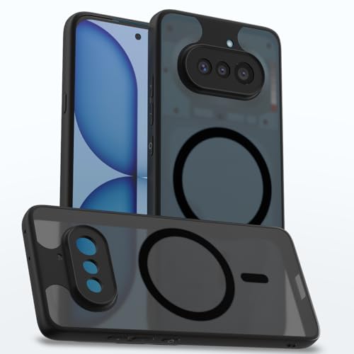 Image of Pikkme Back Cover for Nothing Phone 4a 5G Compatible with Mag-Safe Smoke Back | Shockproof Design | Hard Transparent Back Case (Black Smoke Mag-Safe)