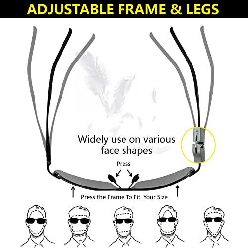 Image of Men's Fashion Polarized Photochromic Sunglasses for Day and Night,UV 400 Clear Vision for Driving Cycling Outdoor