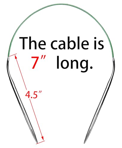 Image of cuteDIY Size 7 Circular Knitting Needles 16 Inch Round Metal (Etched US&mm, Color-Coded Cable, Smooth Join)