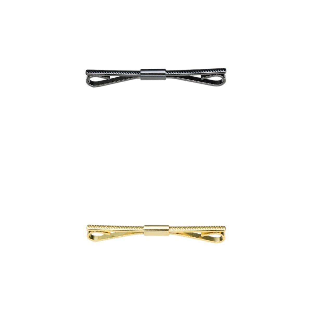 nivaa 2x Metal Shirt Collar Clip Tie for Unisex Scarf Necktie Black Golden-picture-14