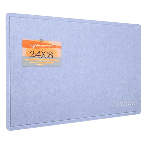 Image of Bulletin Board, 60 x 45 cm Decorative Felt Pin Board, Vision Board Cork Board Alternative for Wall, Foldable Photo Board with 20 Pushpins - Lavender Blue