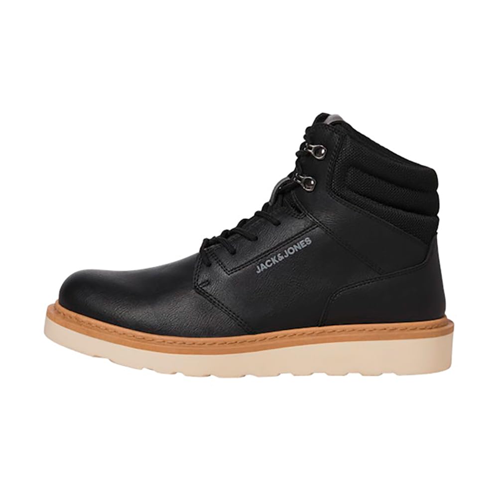 JACK & JONES Men's Jfwohio PU Boot Bf Boots, charcoal, 11 UK