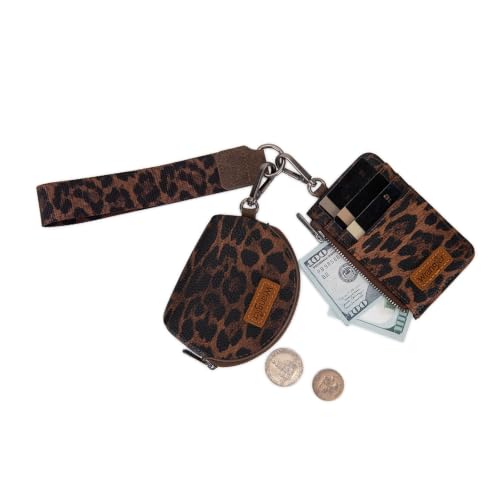 Image of Wrangler Keychain Wristlet Wallets for Women Western Dual Pouch Wristlet Credit Card Holder Wallet