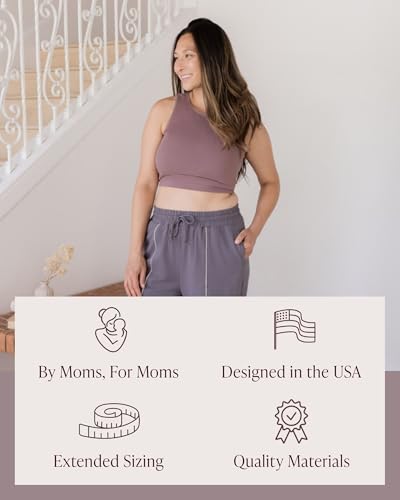 Image of Kindred Bravely Sublime Longline Nursing Bras for Breastfeeding, Soft Nursing Crop Tank Maternity Bra with Built in Shelf Bra