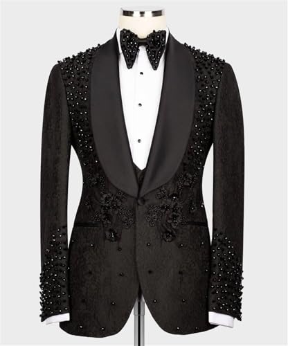 Men's Luxury Handmade Rhinestone Paisley Blazer Slim Fit Single Breasted White Dinner Prom Wedding Stylish Tuxedo2