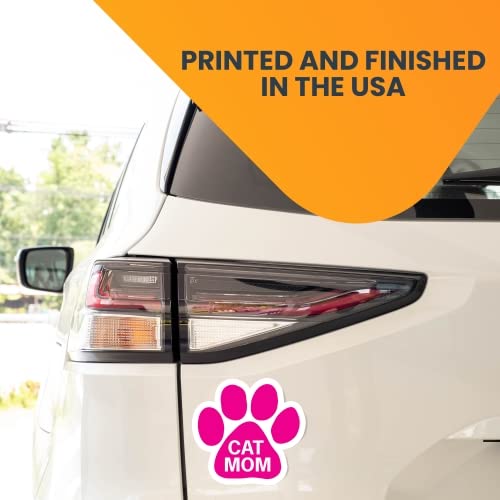 Magnet Me Up Cat Mom Pink Pawprint Magnet Decal, 5 Inch, Heavy Duty Automotive Magnet For Car Truck Suv #TOP3