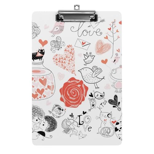 Clipboard Papier A4 Fleurs et Chat pour Organiser Vos Documents Sans Pliure