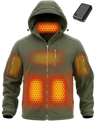 Image of Wulcea Graphene Heated Fleece Jacket for Men 12V Fast Charge 18400mAh Large Capacity