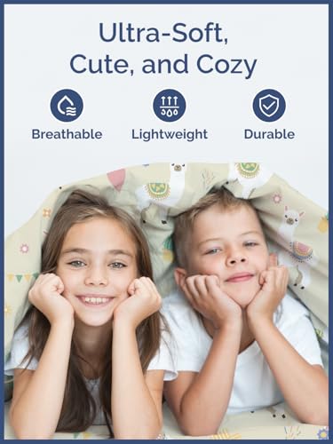 Image of Kids Queen Size Llamas Bed Sheets - 4 Piece Kids Llamas Sheet Set | Llamas Themed Bedding, Ultra-Soft, Cute & Cozy, Breathable & Machine Washable, Kids Bed Set for Boys, Girls, Teens & Toddlers