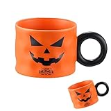 Moerstar Taza de calabaza de Halloween, de cerámica, fantasmas, calabaza, otoño, taza para beber, taza de calabaza, para adultos, niños, decoración de regalo de Halloween (estilo 2)