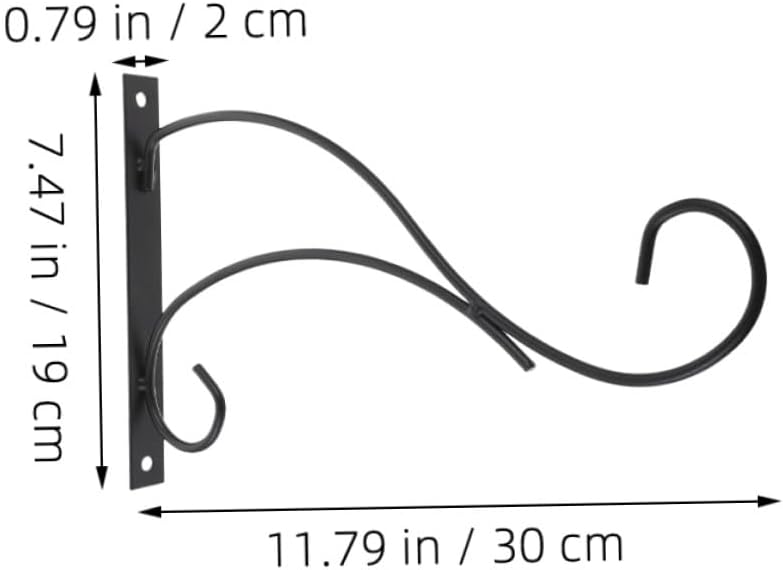 Garneck 4pcs Iron Wall Hanging Planter Brackets for Garden and Bird Feeder, Decorative Metal Plant Hooks with Screw Mounts, Indoor and Outdoor Flowerpot Hanging Rack