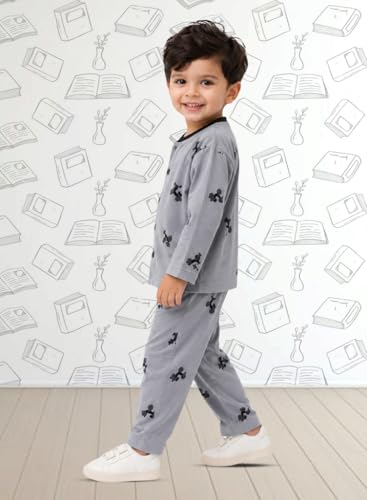 Image of 3BROS Cotton Bodysuit Dress with Full Pajama and Full Sleeves Night Suit Top Combo Set for Boys & Girls Baby Home Wear and Sleepwear Pack of 1