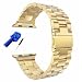 HuanlongTM 42mm Solid Stainless Steel Metal Apple Watch Strap Unique Polishing Process Business Replacement iWatch Strap Watchband with Durable Folding Clasp for Apple Watch (SS 42mm Gold)