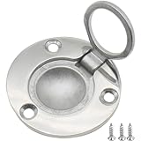 OZXNO Flush Ring Pull Round Floor Handle Stainless Steel Recessed Pull Handle Round Boat Hatch Latch with Screws (1pcs)