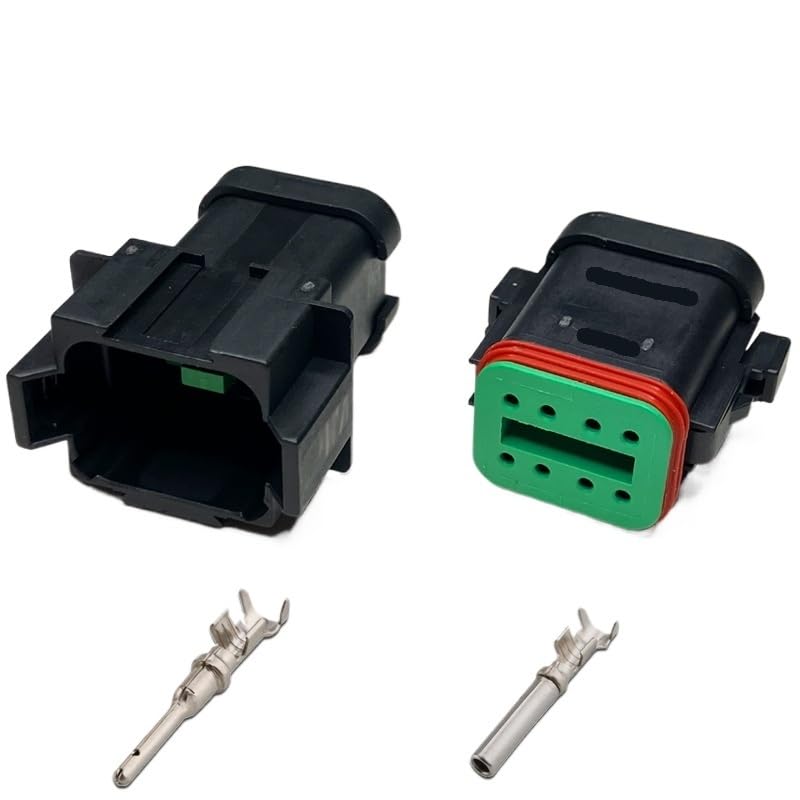 1Set/5sets Black 2pin 3/4/6/8/12hole Series Enhanced Seal Water Proof Electrical Auto Connector(8P,1 Set)