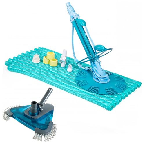 XtremepowerUS InGround Suction Vacuum Pool Cleaner – Climb Wall Automatic Cleaning Set with 30FT Hose + Triangle Head with Side Brushes