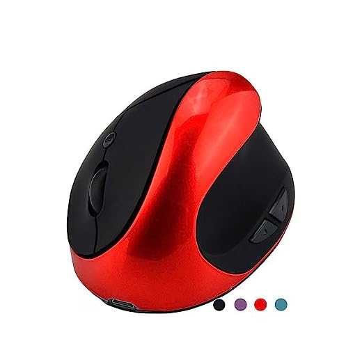 Viwind Wireless Mouse 2.4G Ergonomic Vertical Optical Mouse with Nano Receiver,4 Adjustable DPI 800/1200/ 1600/2400,6 Buttons for Computer,Notebook, PC, Laptop, MacBook (Red)