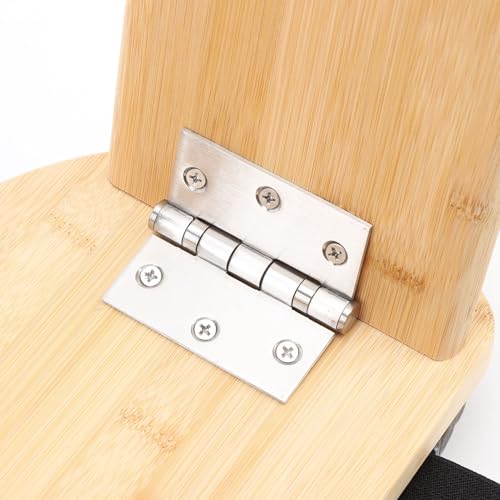 Pongnas Meditationsbank aus Holz, Ergonomischer Kniehocker für Yoga, Abnehmbares Design mit Weicher Kissen-Tragetasche für das Üben zu Hause (Gray)